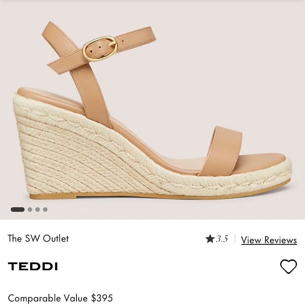 Stuart Weitzman Teddi Tan Espadrille Wedges with Ankle Strap